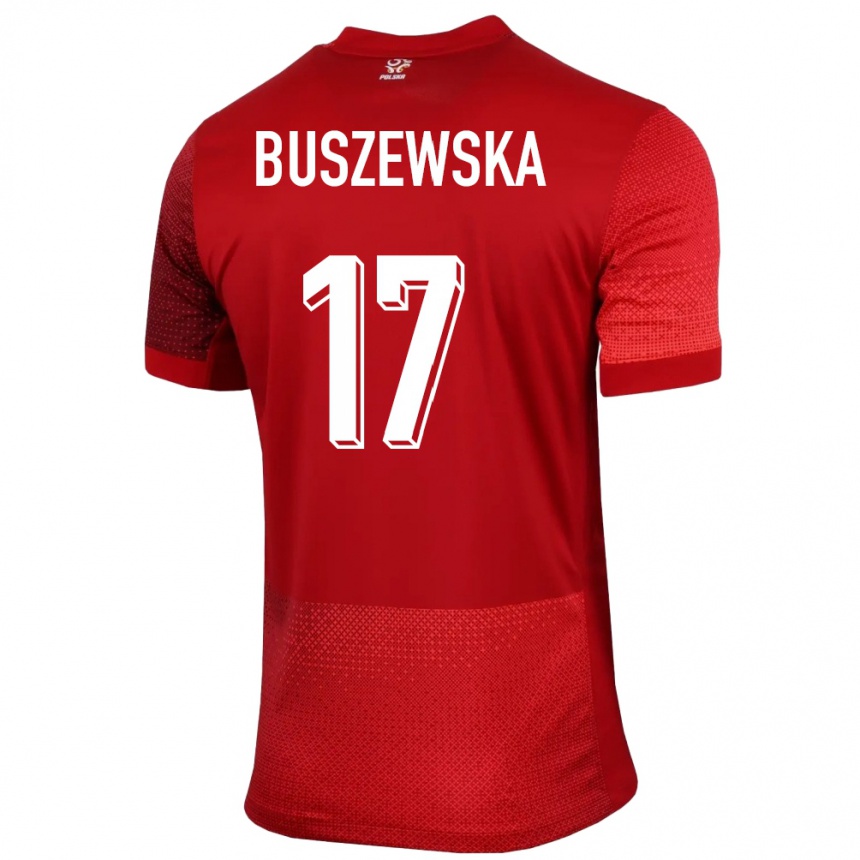 Niño Fútbol Camiseta Polonia Zofia Buszewska #17 Rojo 2ª Equipación 24-26 Argentina