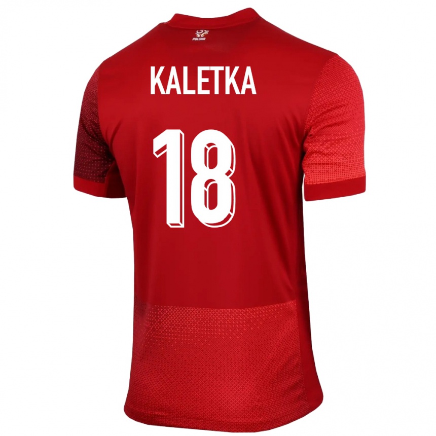 Niño Fútbol Camiseta Polonia Nikol Kaletka #18 Rojo 2ª Equipación 24-26 Argentina