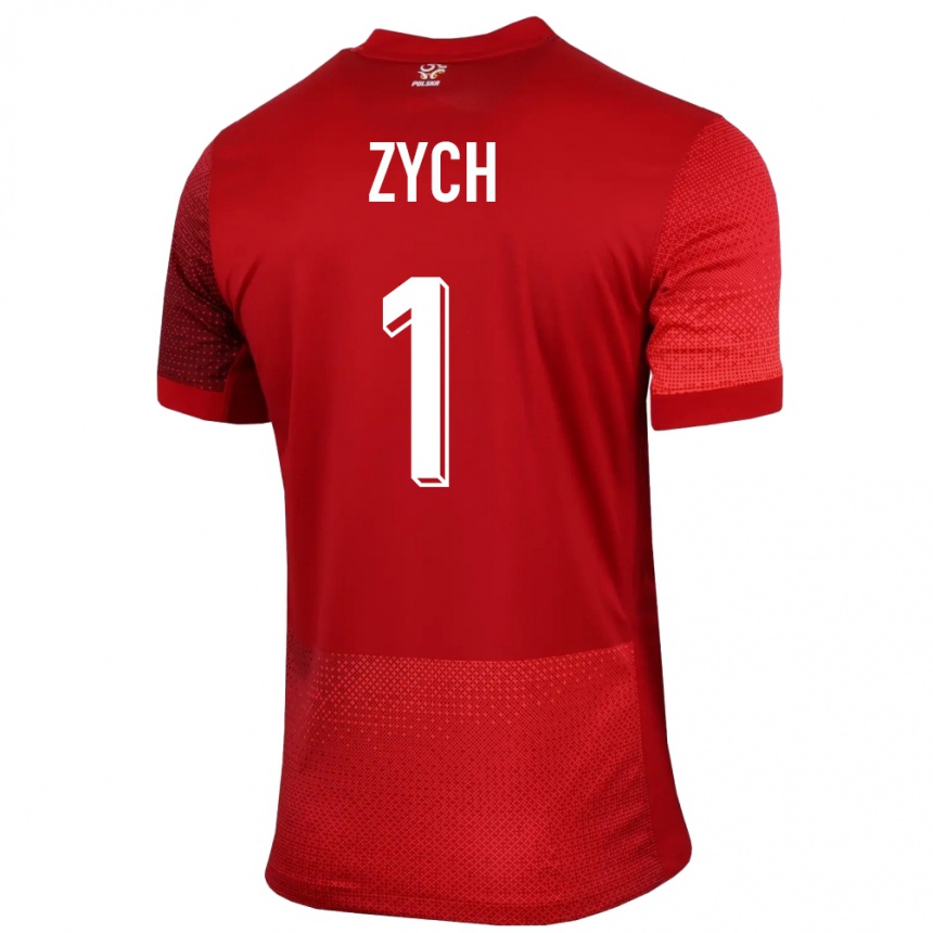 Niño Fútbol Camiseta Polonia Oliwier Zych #1 Rojo 2ª Equipación 24-26 Argentina