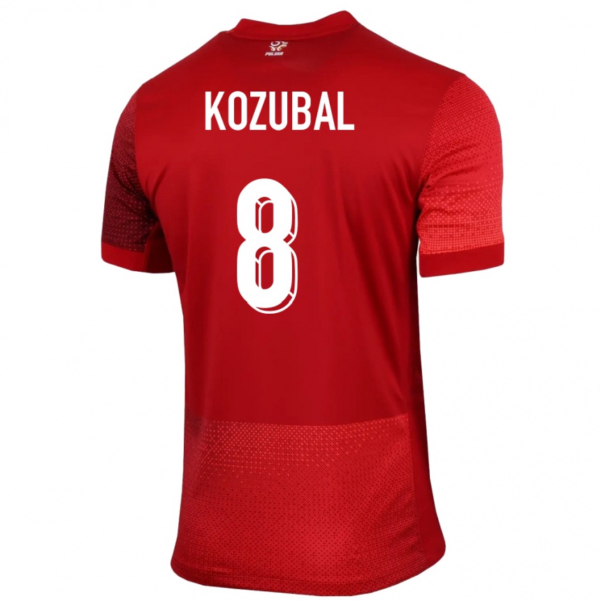 Niño Fútbol Camiseta Polonia Antoni Kozubal #8 Rojo 2ª Equipación 24-26 Argentina