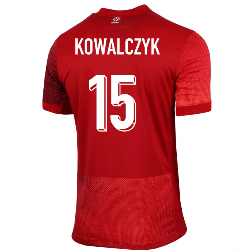 Niño Fútbol Camiseta Polonia Mateusz Kowalczyk #15 Rojo 2ª Equipación 24-26 Argentina