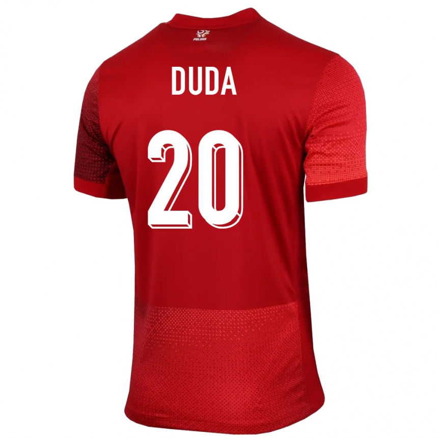 Niño Fútbol Camiseta Polonia Kacper Duda #20 Rojo 2ª Equipación 24-26 Argentina