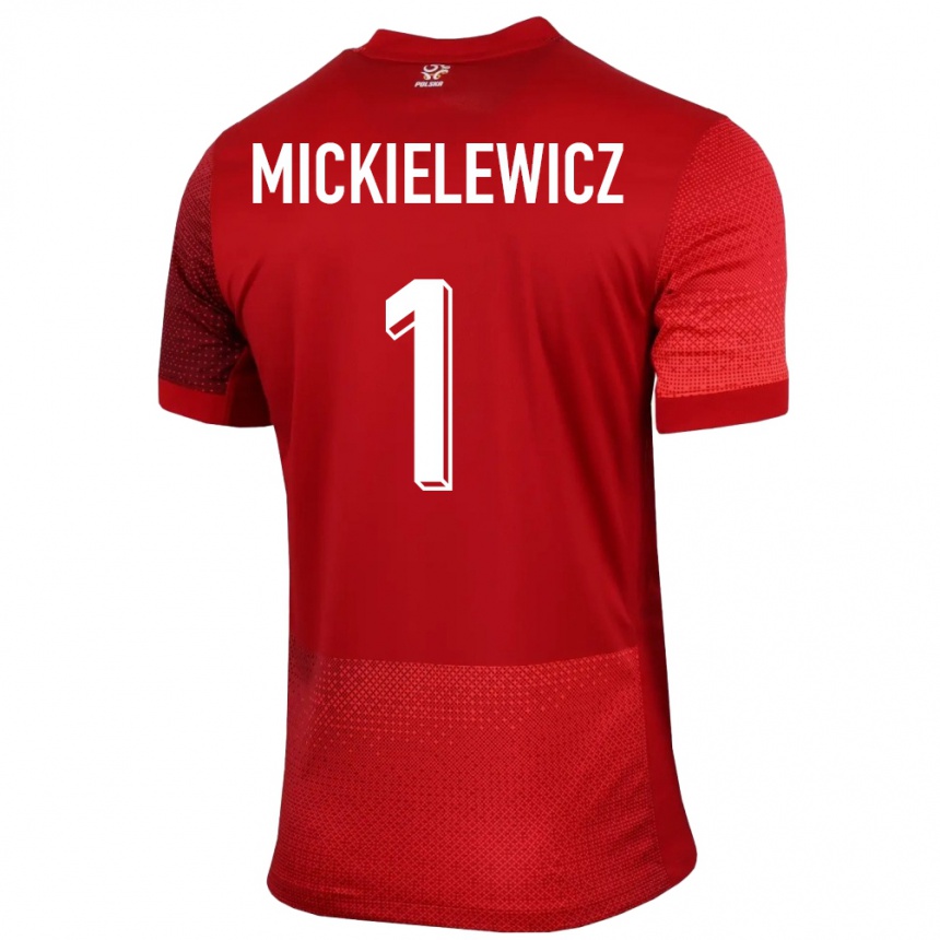 Niño Fútbol Camiseta Polonia Aleksander Mickielewicz #1 Rojo 2ª Equipación 24-26 Argentina