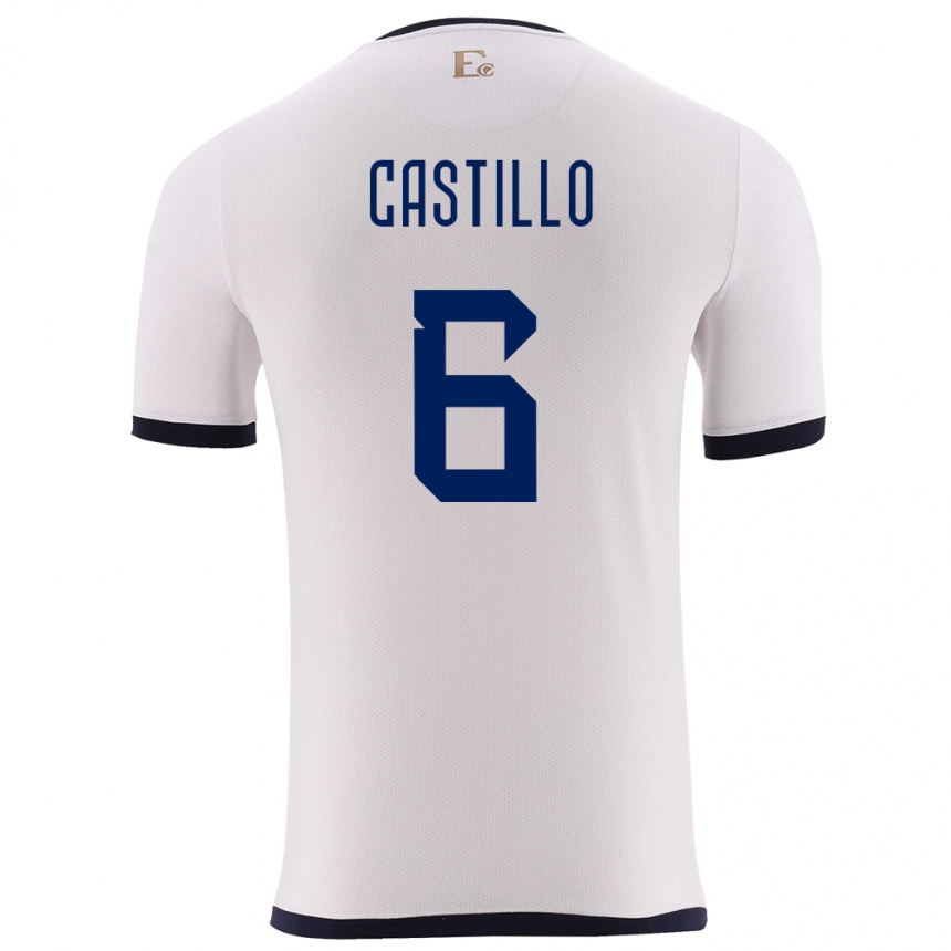 Niño Fútbol Camiseta Ecuador Byron Castillo #6 Blanco 2ª Equipación 24-26 Argentina