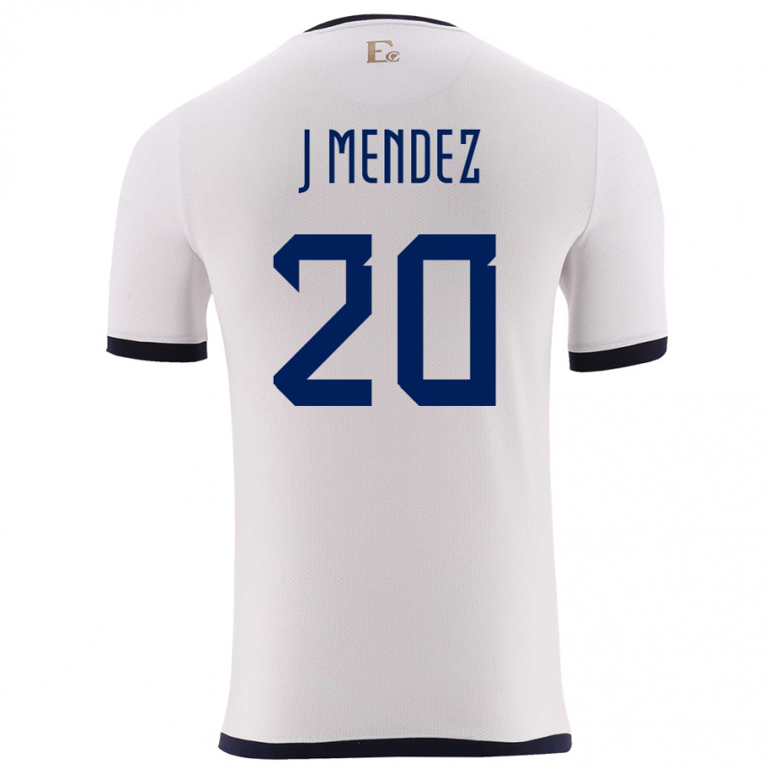 Niño Fútbol Camiseta Ecuador Jhegson Mendez #20 Blanco 2ª Equipación 24-26 Argentina