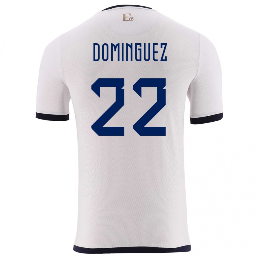 Niño Fútbol Camiseta Ecuador Alexander Dominguez #22 Blanco 2ª Equipación 24-26 Argentina