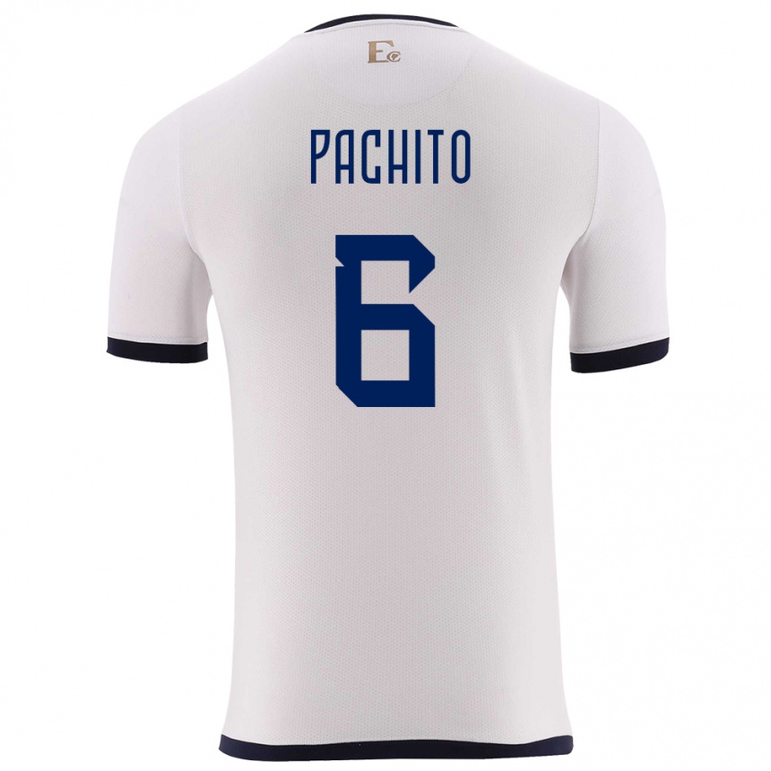 Niño Fútbol Camiseta Ecuador Angelica Pachito #6 Blanco 2ª Equipación 24-26 Argentina