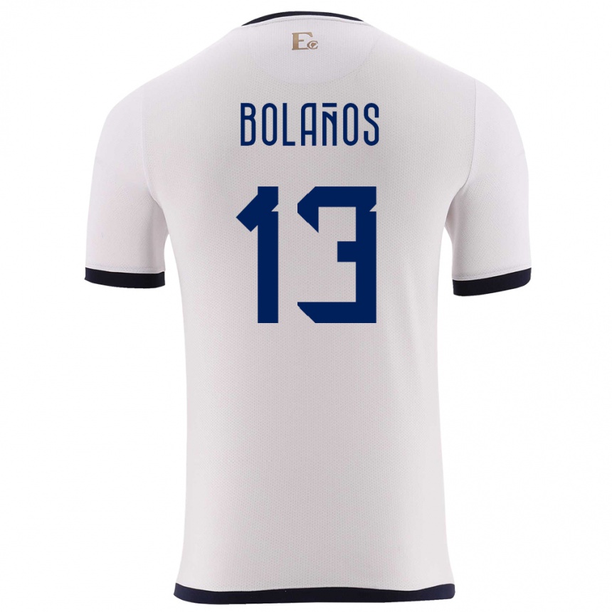 Niño Fútbol Camiseta Ecuador Nayely Bolanos #13 Blanco 2ª Equipación 24-26 Argentina