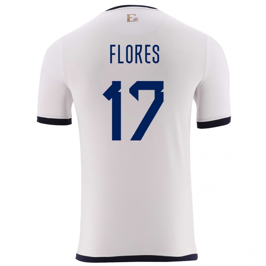 Niño Fútbol Camiseta Ecuador Karen Flores #17 Blanco 2ª Equipación 24-26 Argentina