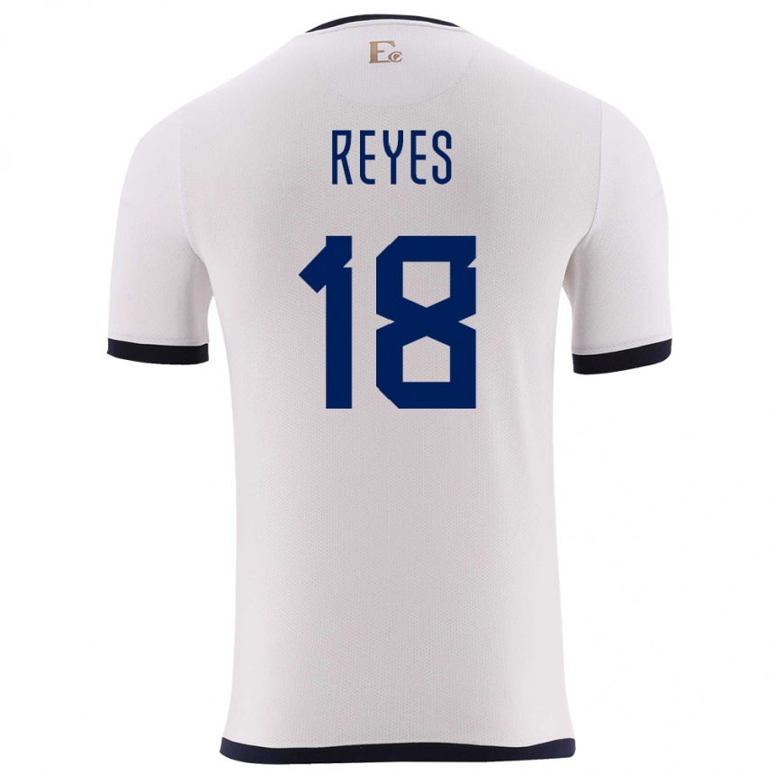 Niño Fútbol Camiseta Ecuador Ashley Reyes #18 Blanco 2ª Equipación 24-26 Argentina