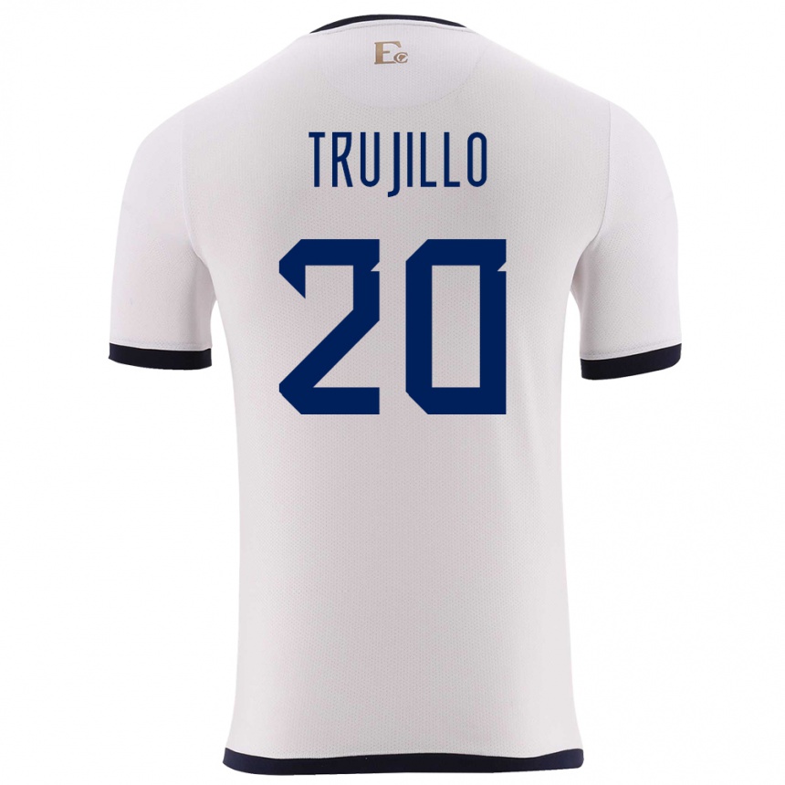 Niño Fútbol Camiseta Ecuador Isabel Trujillo #20 Blanco 2ª Equipación 24-26 Argentina