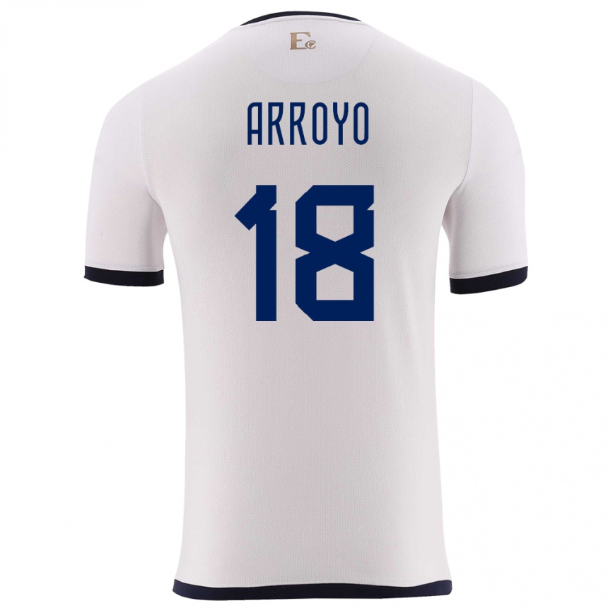 Niño Fútbol Camiseta Ecuador Jean Arroyo #18 Blanco 2ª Equipación 24-26 Argentina