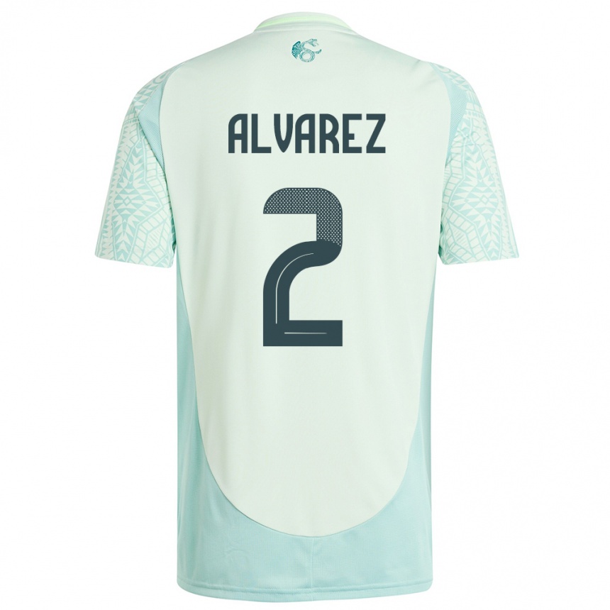 Niño Fútbol Camiseta México Kevin Alvarez #2 Lino Verde 2ª Equipación 24-26 Argentina