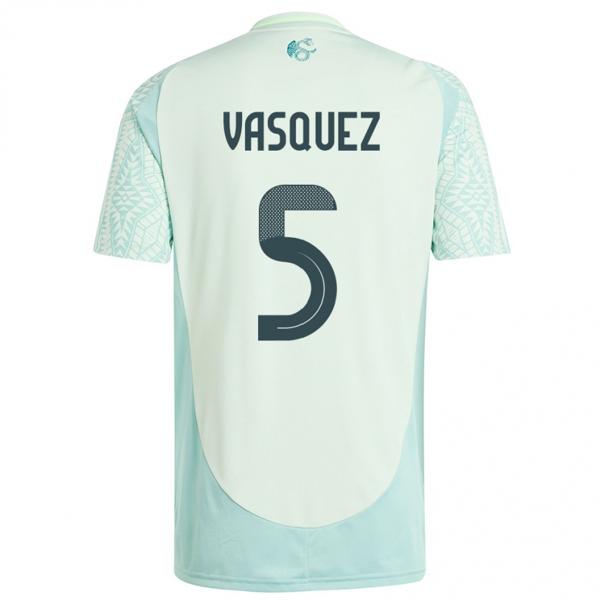 Niño Fútbol Camiseta México Johan Vasquez #5 Lino Verde 2ª Equipación 24-26 Argentina