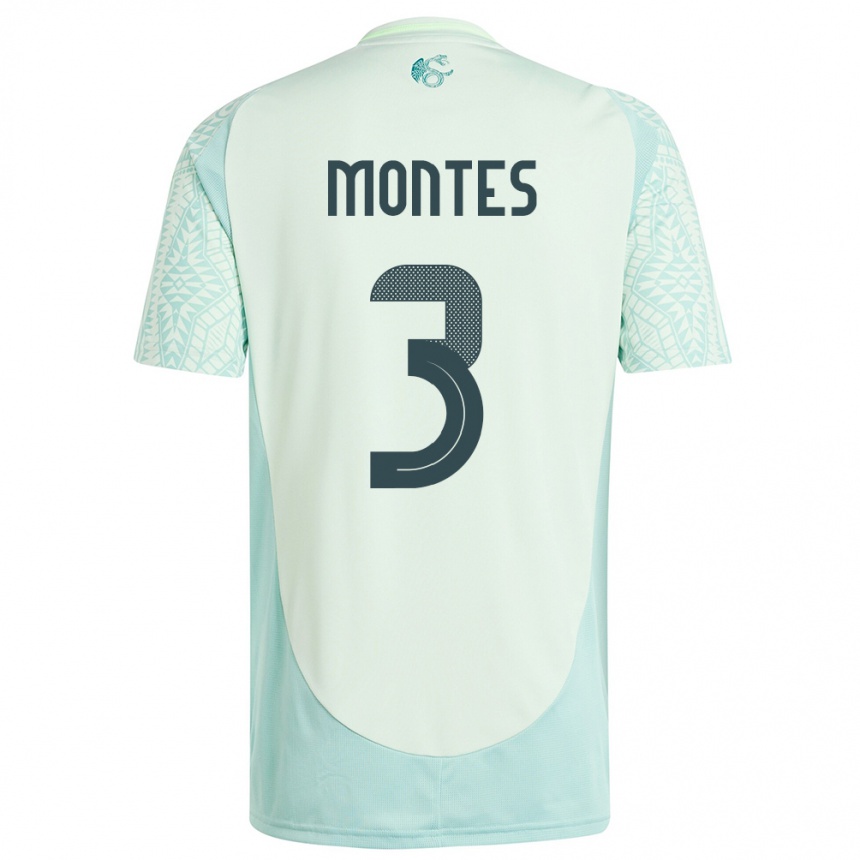 Niño Fútbol Camiseta México Cesar Montes #3 Lino Verde 2ª Equipación 24-26 Argentina