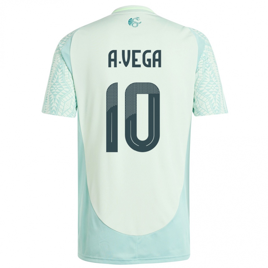 Niño Fútbol Camiseta México Alexis Vega #10 Lino Verde 2ª Equipación 24-26 Argentina