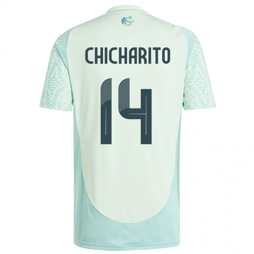 Niño Fútbol Camiseta México Chicharito #14 Lino Verde 2ª Equipación 24-26 Argentina