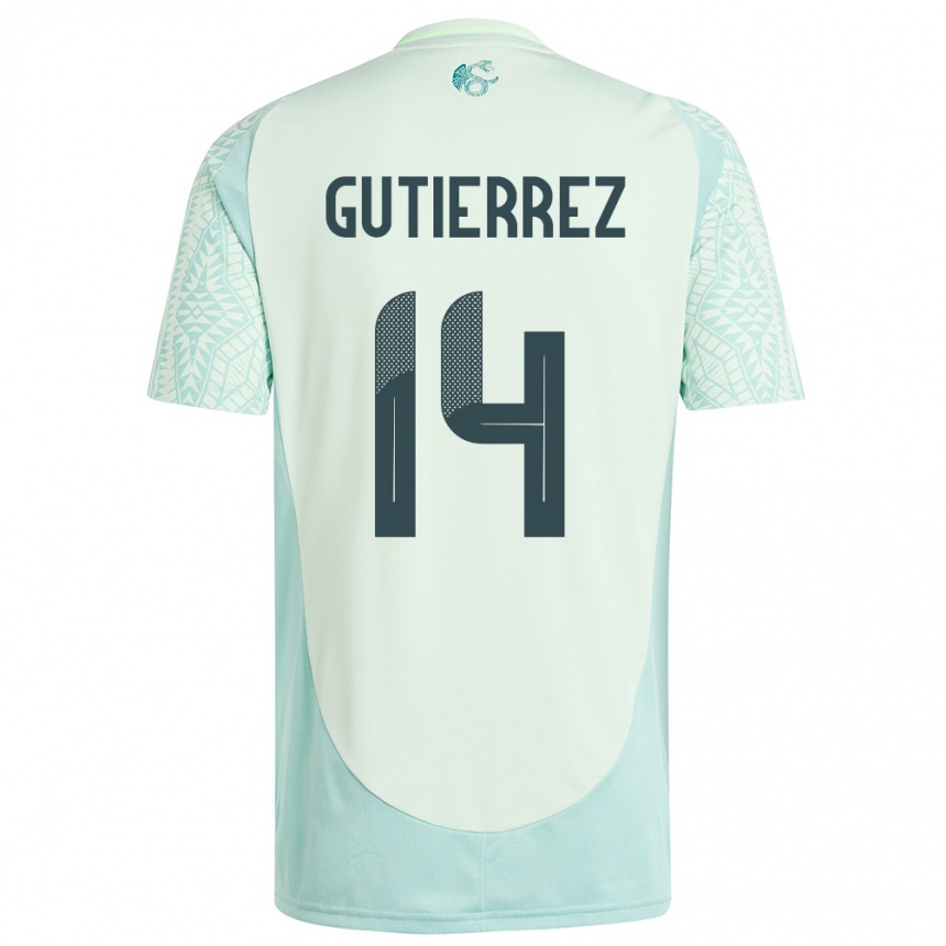 Niño Fútbol Camiseta México Erick Gutierrez #14 Lino Verde 2ª Equipación 24-26 Argentina