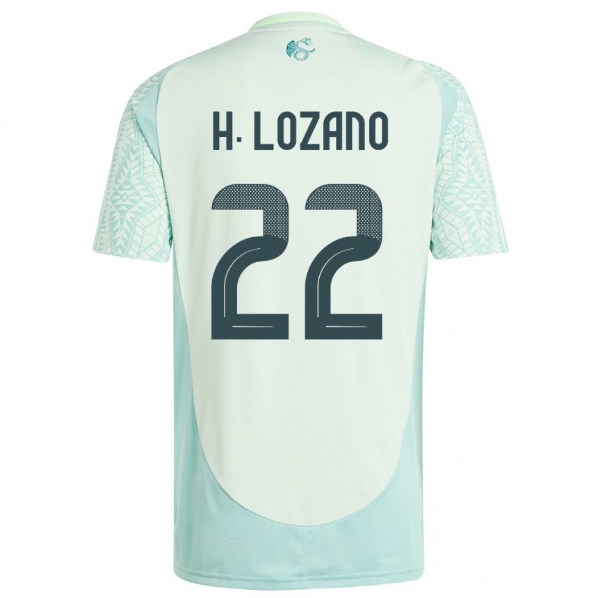 Niño Fútbol Camiseta México Hirving Lozano #22 Lino Verde 2ª Equipación 24-26 Argentina