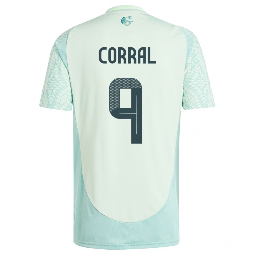 Niño Fútbol Camiseta México Charlyn Corral #9 Lino Verde 2ª Equipación 24-26 Argentina