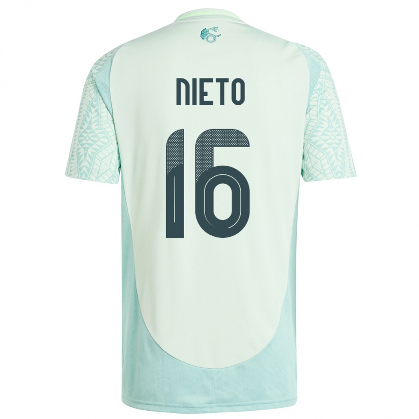 Niño Fútbol Camiseta México Karla Nieto #16 Lino Verde 2ª Equipación 24-26 Argentina