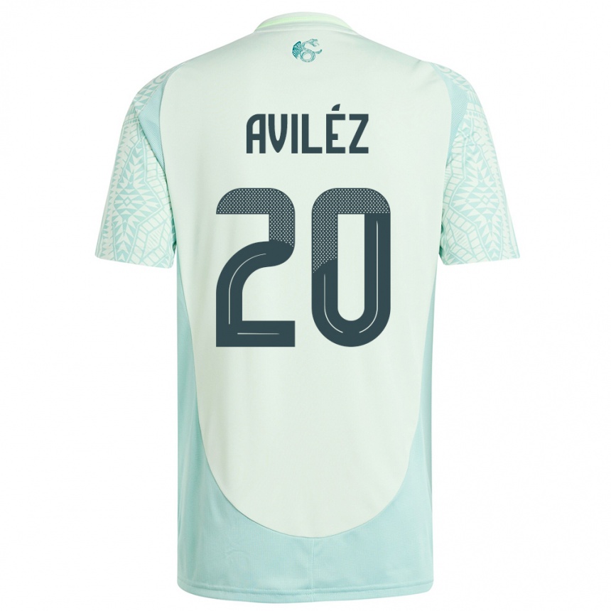 Niño Fútbol Camiseta México Aylin Avilez #20 Lino Verde 2ª Equipación 24-26 Argentina