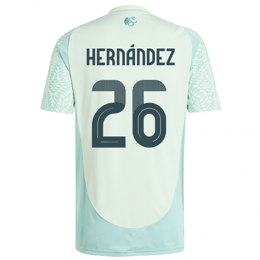 Niño Fútbol Camiseta México Nicolette Hernandez #26 Lino Verde 2ª Equipación 24-26 Argentina