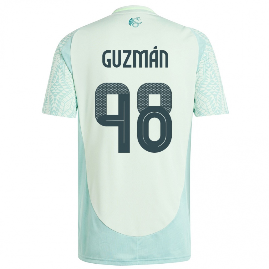 Niño Fútbol Camiseta México Kinberly Guzman #98 Lino Verde 2ª Equipación 24-26 Argentina