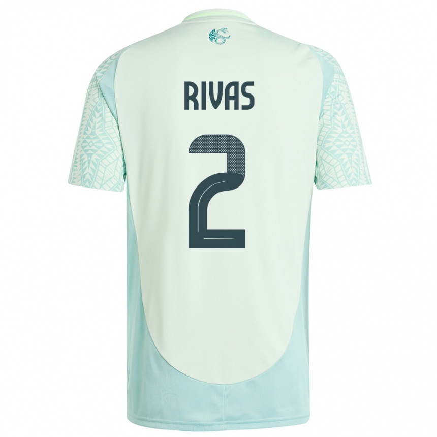 Niño Fútbol Camiseta México Jesus Rivas #2 Lino Verde 2ª Equipación 24-26 Argentina