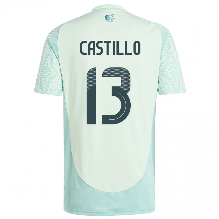 Niño Fútbol Camiseta México Jose Castillo #13 Lino Verde 2ª Equipación 24-26 Argentina