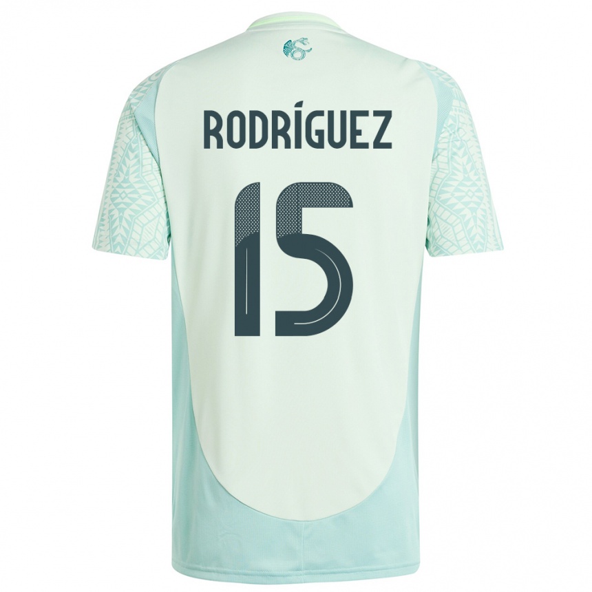 Niño Fútbol Camiseta México Jorge Rodriguez #15 Lino Verde 2ª Equipación 24-26 Argentina