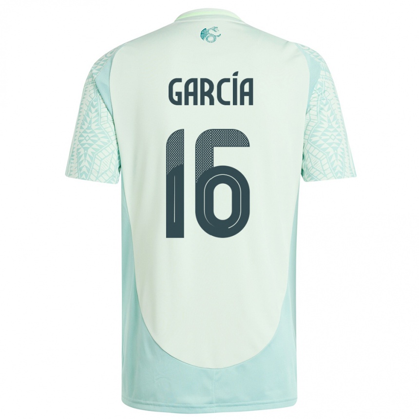 Niño Fútbol Camiseta México Uziel Garcia #16 Lino Verde 2ª Equipación 24-26 Argentina