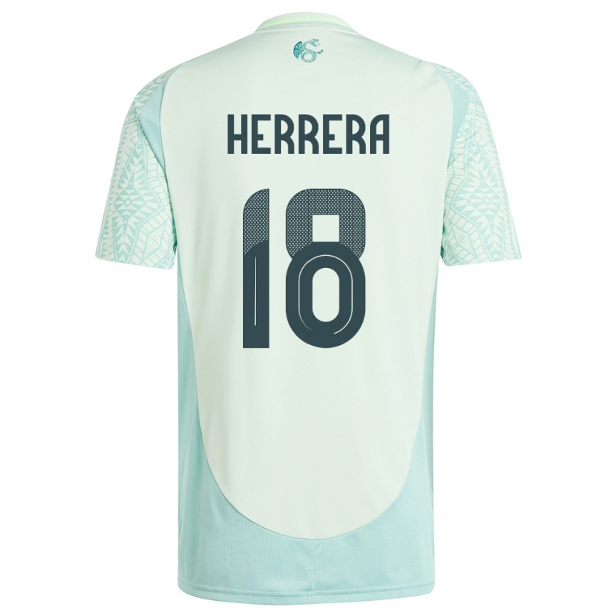 Niño Fútbol Camiseta México Ozziel Herrera #18 Lino Verde 2ª Equipación 24-26 Argentina