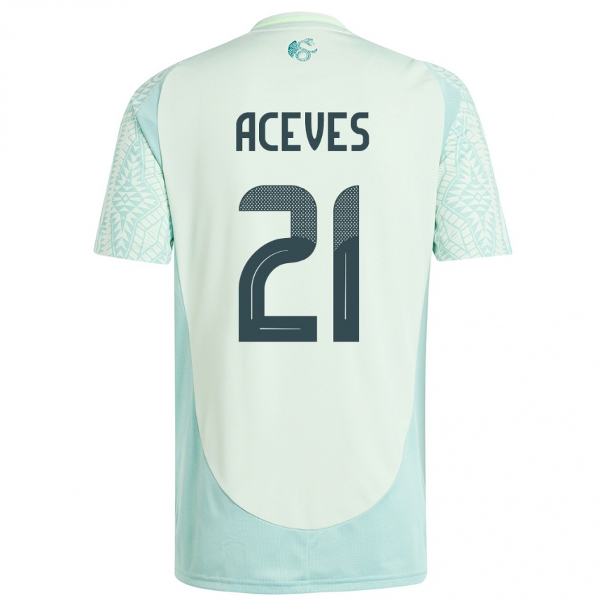 Niño Fútbol Camiseta México Daniel Aceves #21 Lino Verde 2ª Equipación 24-26 Argentina