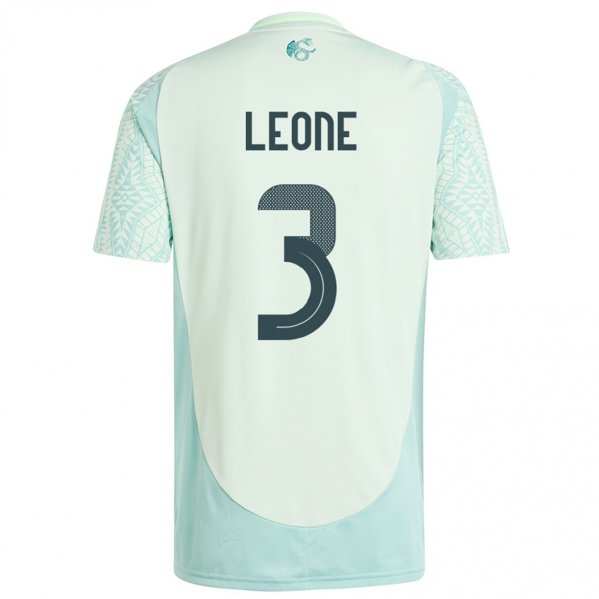 Niño Fútbol Camiseta México Antonio Leone #3 Lino Verde 2ª Equipación 24-26 Argentina