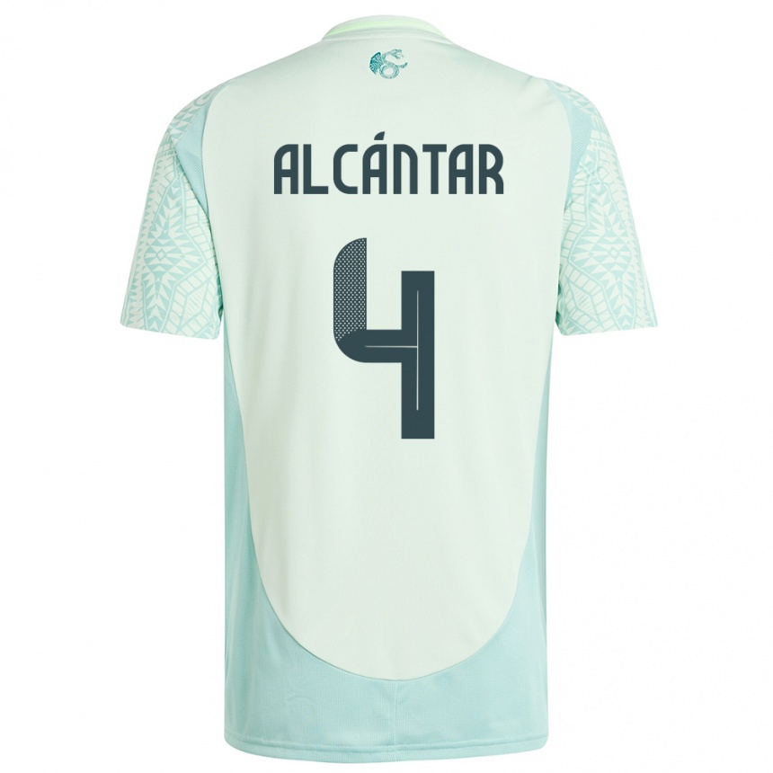 Niño Fútbol Camiseta México Jesus Alcantar #4 Lino Verde 2ª Equipación 24-26 Argentina