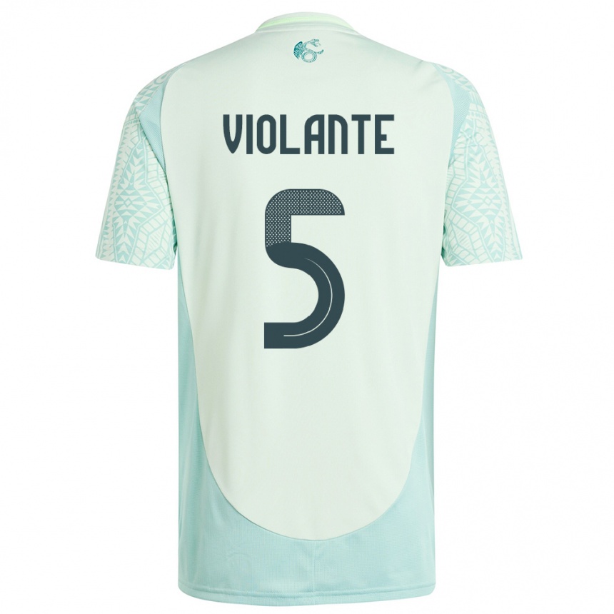 Niño Fútbol Camiseta México Isaias Violante #5 Lino Verde 2ª Equipación 24-26 Argentina