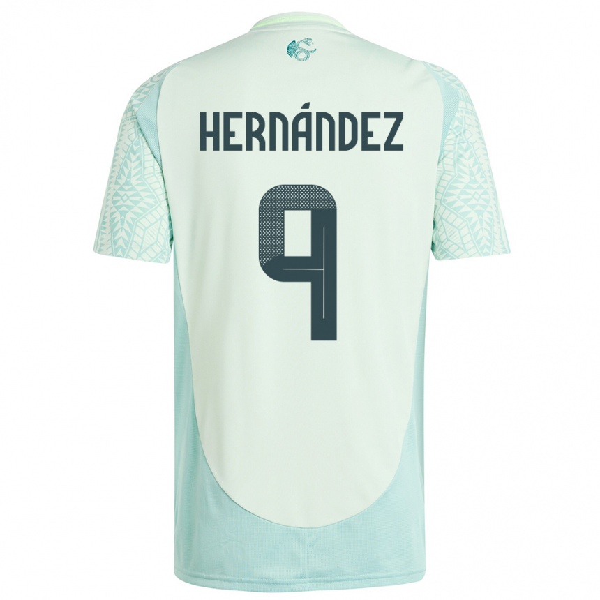 Niño Fútbol Camiseta México Jesus Hernandez #9 Lino Verde 2ª Equipación 24-26 Argentina