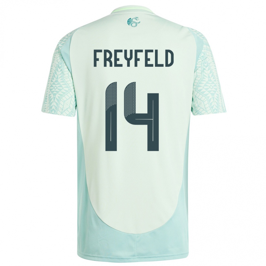 Niño Fútbol Camiseta México Emiliano Freyfeld #14 Lino Verde 2ª Equipación 24-26 Argentina