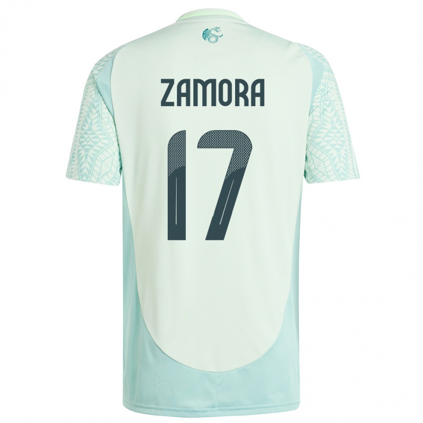 Niño Fútbol Camiseta México Saul Zamora #17 Lino Verde 2ª Equipación 24-26 Argentina