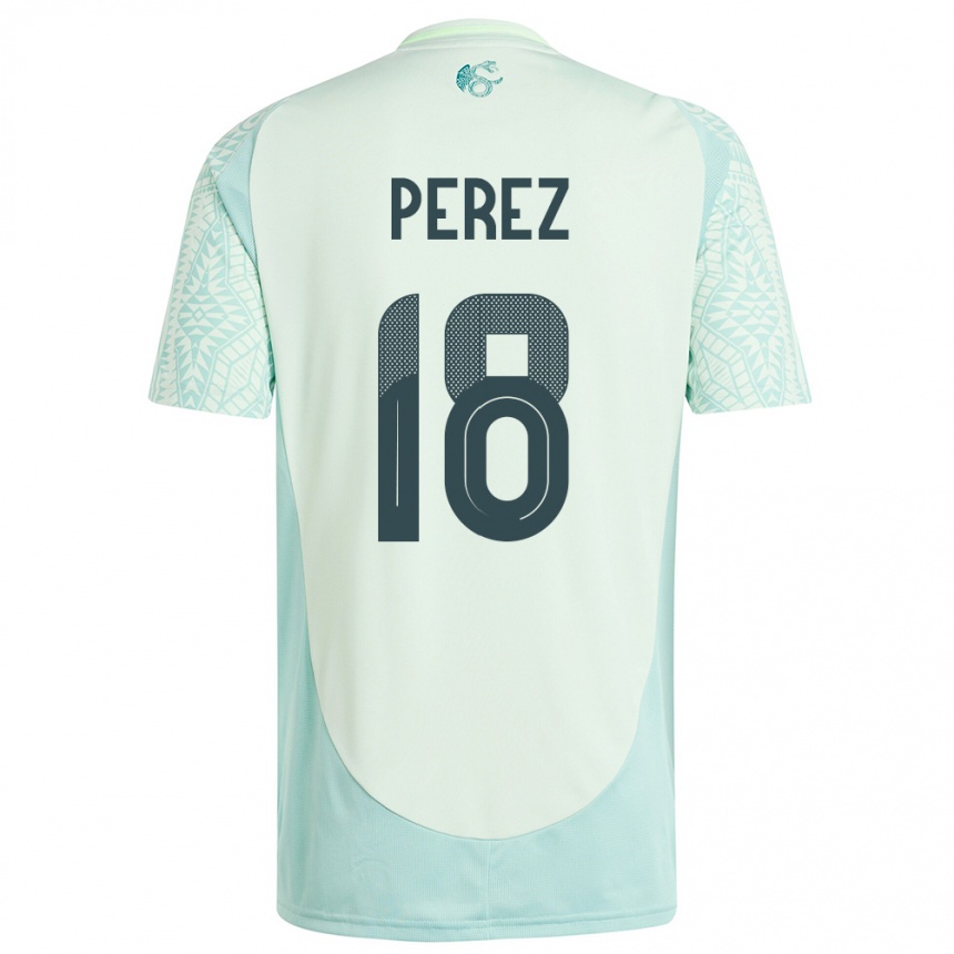 Niño Fútbol Camiseta México Jonathan Perez #18 Lino Verde 2ª Equipación 24-26 Argentina