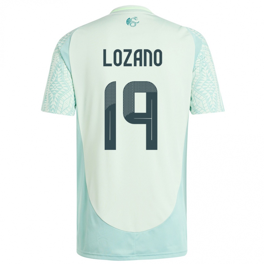 Niño Fútbol Camiseta México Esteban Lozano #19 Lino Verde 2ª Equipación 24-26 Argentina