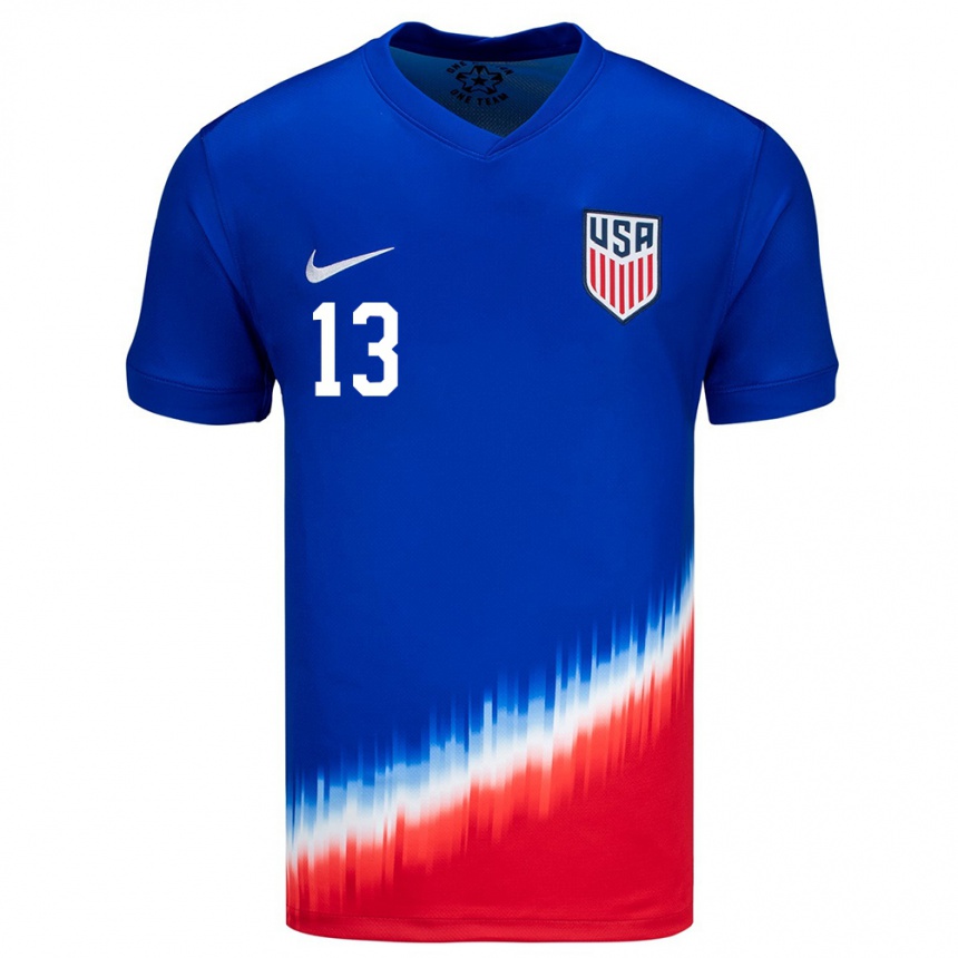 Niño Fútbol Camiseta Estados Unidos Jordan Morris #13 Azul 2ª Equipación 24-26 Argentina