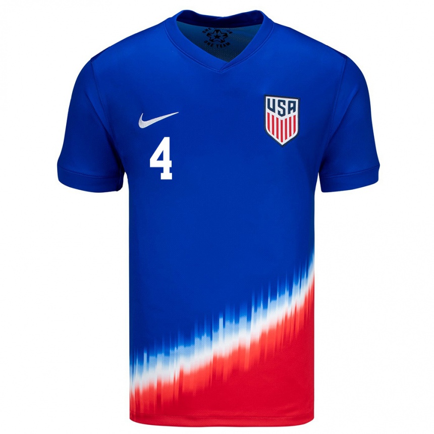 Niño Fútbol Camiseta Estados Unidos Becky Sauerbrunn #4 Azul 2ª Equipación 24-26 Argentina