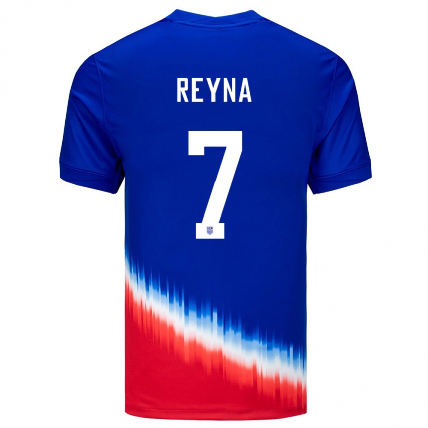 Niño Fútbol Camiseta Estados Unidos Giovanni Reyna #7 Azul 2ª Equipación 24-26 Argentina