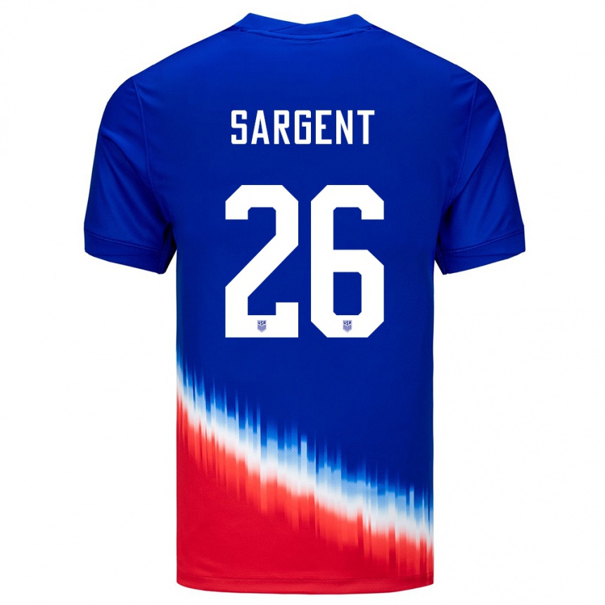 Niño Fútbol Camiseta Estados Unidos Josh Sargent #26 Azul 2ª Equipación 24-26 Argentina