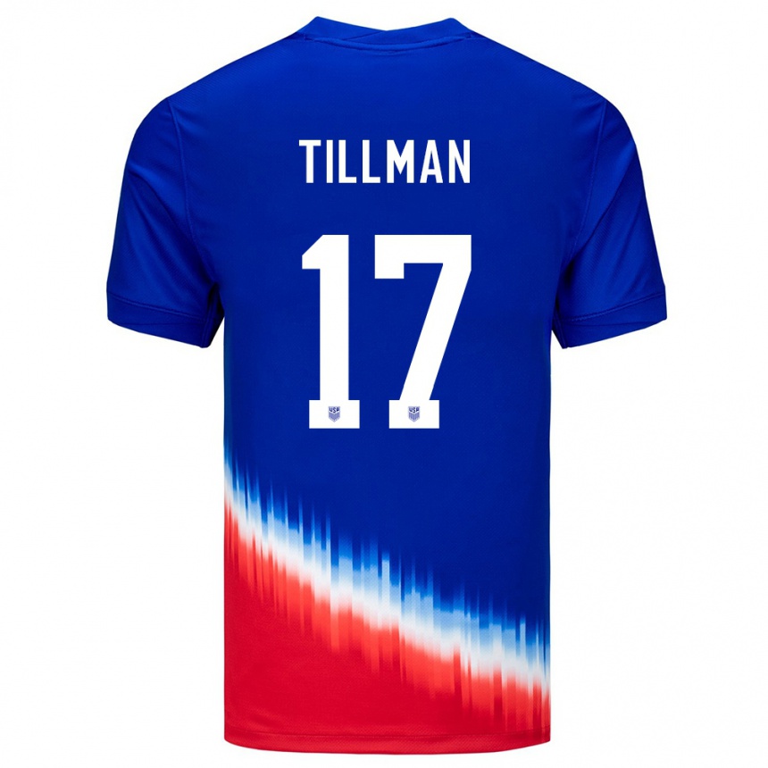 Niño Fútbol Camiseta Estados Unidos Malik Tillman #17 Azul 2ª Equipación 24-26 Argentina