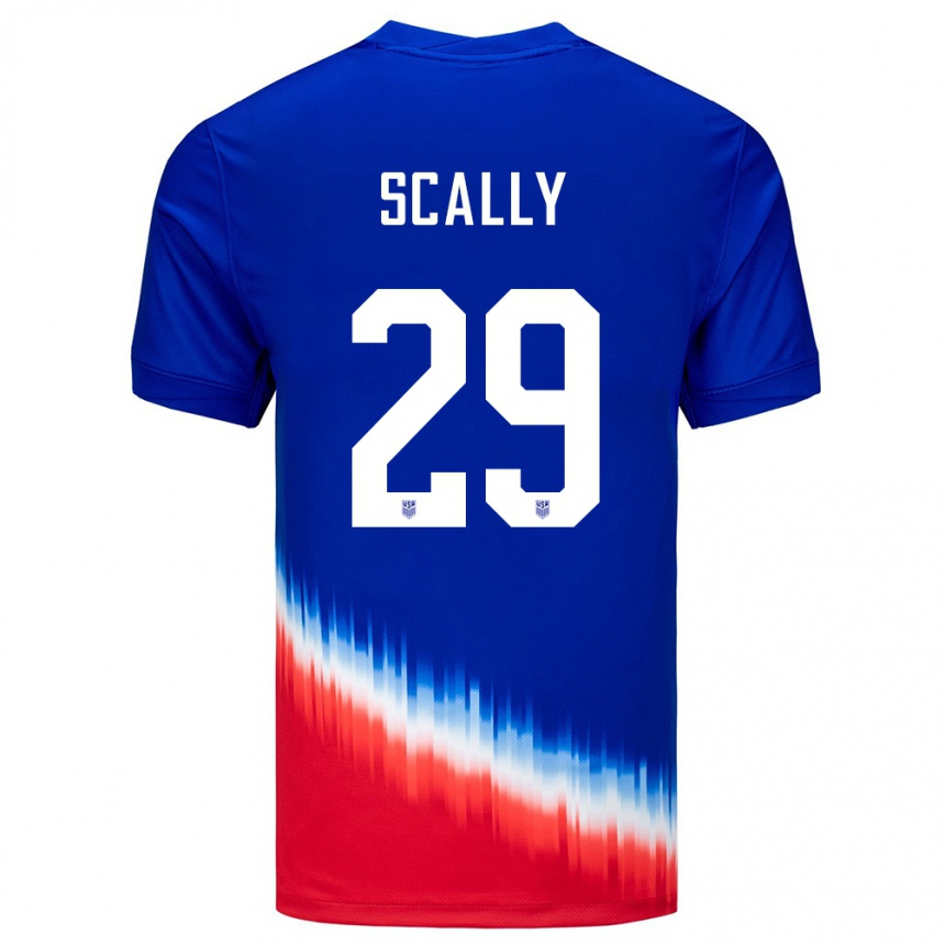 Niño Fútbol Camiseta Estados Unidos Joseph Scally #29 Azul 2ª Equipación 24-26 Argentina