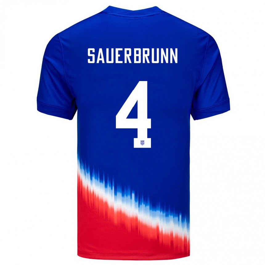 Niño Fútbol Camiseta Estados Unidos Becky Sauerbrunn #4 Azul 2ª Equipación 24-26 Argentina