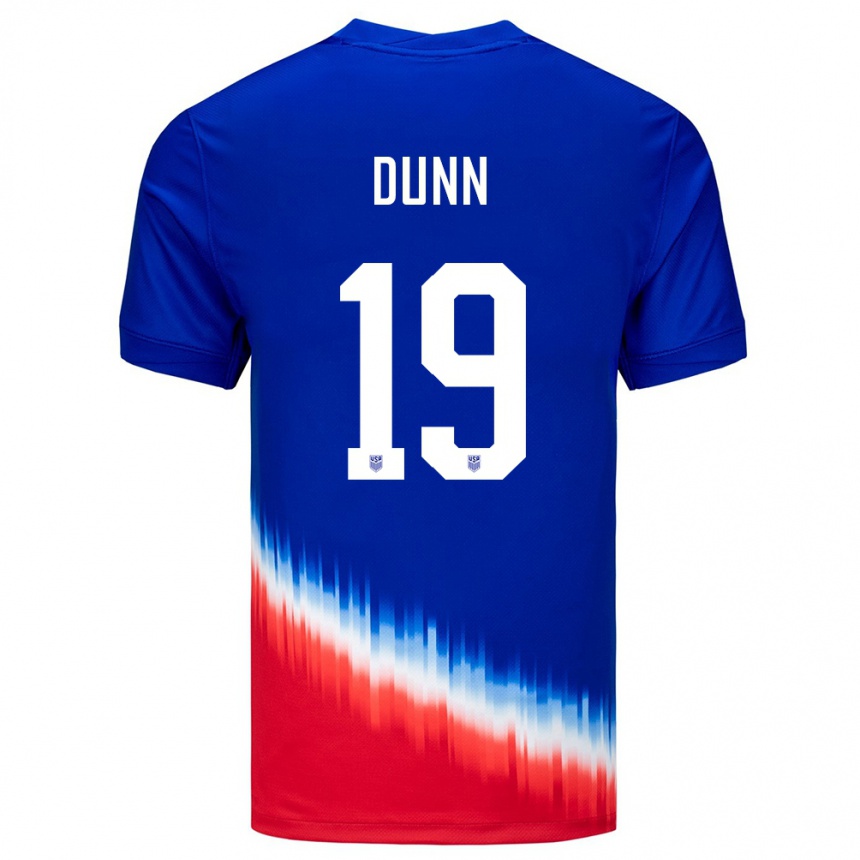 Niño Fútbol Camiseta Estados Unidos Crystal Dunn #19 Azul 2ª Equipación 24-26 Argentina